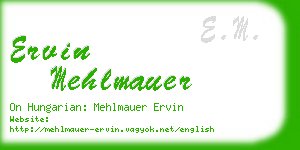 ervin mehlmauer business card